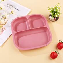 1 pezzo Piatto per l alimentazione del bambino in silicone, forma quadrata carina con ventosa, set di stoviglie per neonati e bambini