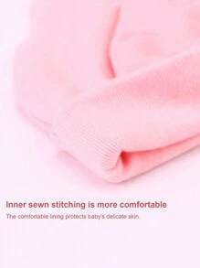 3sets Newborn Baby Double Layer Hat & Anti-Scratch Mittens Set, Breathable & Soft