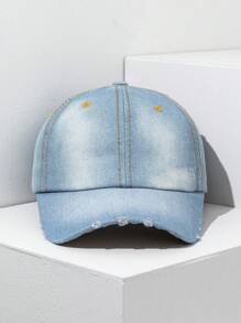 1pc Women's Distressed Denim Baseball Cap Halloween - Multicolor - View 11