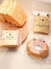 100 个可重复使用的透明三明治袋 - 食品储存、真空密封、厨房整理 - 小熊麵包袋 - 查看 6