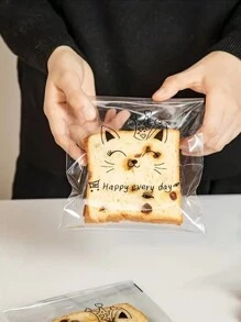 100 个可重复使用的透明三明治袋 - 食品储存、真空密封、厨房整理 - 小熊麵包袋 - 查看 1