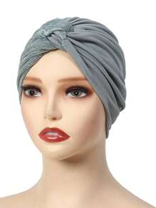 1pc Phụ kiện Abaya cho phụ nữ Khăn trùm đầu màu trơn Khăn trùm đầu Khăn xếp Hijab Băng đô Hàng ngày Khăn trùm đầu Quần áo che mặt - A - Xem 3