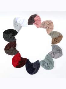 1pc Phụ kiện Abaya cho phụ nữ Khăn trùm đầu màu trơn Khăn trùm đầu Khăn xếp Hijab Băng đô Hàng ngày Khăn trùm đầu Quần áo che mặt - A - Xem 4