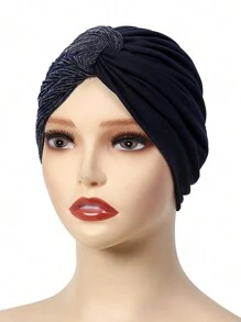 1pc Phụ kiện Abaya cho phụ nữ Khăn trùm đầu màu trơn Khăn trùm đầu Khăn xếp Hijab Băng đô Hàng ngày Khăn trùm đầu Quần áo che mặt - A - Xem 6