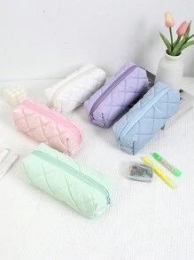 1 个单层纯色铅笔盒，大容量文具收纳袋 - 轻巧、便携、宽敞的存储空间，适用于办公室、学校和旅行必需品，可作为送给朋友的文具礼物