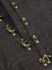 Women Gothic Corset Steampunk Palace Style Bust Chain Buckle Retro Masquerade Costume Top