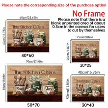 1 件复古房屋白色花朵厨房用具此厨房提供食物帆布基督教墙艺术帆布墙艺术艺术品家居装饰卧室客厅浴室无框海报礼物生日毕业厨房装饰