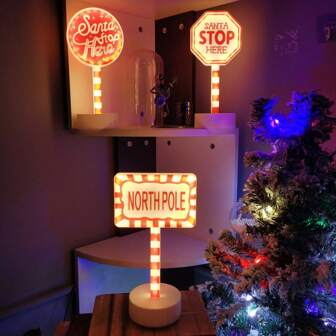 1pc LED Christmas Gift Sign Night Light, Battery Operated, Holiday Party Home Decor Fairy Lamp For Bedroom,Room Decor Christmas Decor Christmas Light Bedroom Decor Home Decor Party Decor Holiday Festival Christmas Gift Thanksgiving Christmas Tree Decor Ornaments