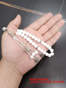 Tasbih White Ceramic Misbaha 8mm 33 Beads Bracelet Arabic Prayer Bead Islamic Fashion Accessories