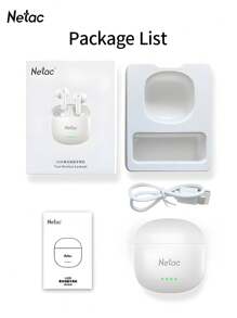NETAC Auriculares inalámbricos Bluetooth TWS Netac, excelente calidad de sonido 5.3 con emparejamiento automático, ligeros, auriculares inalámbricos con micrófono, compatibles con iPhone, Android, para juegos, auriculares y altavoces, micrófono, regalos para vacaciones, regalos del Día de San Valentín, regalos de Navidad, imprescindibles para otoño e invierno