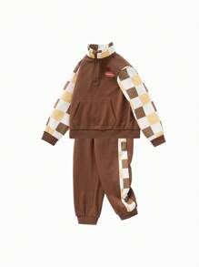 mini bala Young Girl Hoodie Set Baby College Style 2-Piece Set