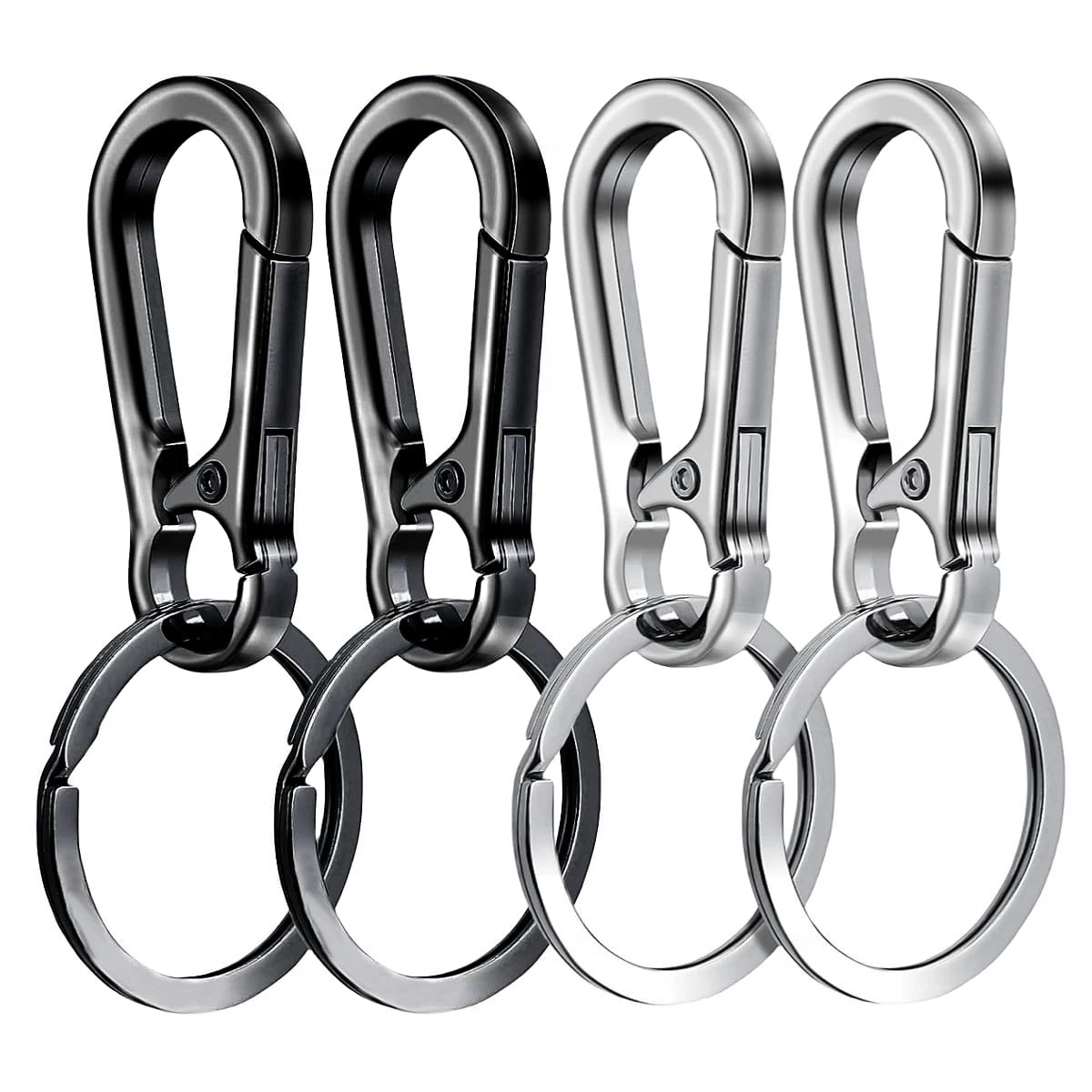 4/8/12pcs Mountaineering Carabiner Keychains, Metal Climbing Carabiner