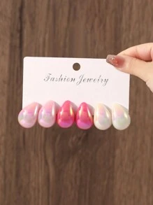 Stylish Colorful Resin Water Drop Shaped Earring Set, Minimalist Elegant Design, Suitable For Daily Wear Or Ladies' Festival Gift