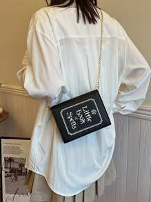 Túi đeo chéo vai hình quyển sách ma thuật thời trang dễ thương - màu đen - Xem 10