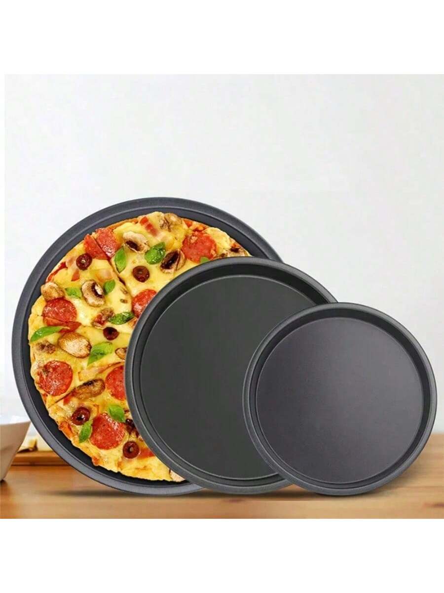 Bandeja para pizza de acero al carbono antiadherente, moldes para hornear al horno, moldes para microondas, molde para tartas, herramientas de repostería para tarta y tartaleta