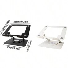 360° Metal Portable Laptop Tablet Stand Adjustable Holder For Desk Office Home - White - View 2