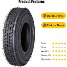 4.8-8 4.8x8 480-8 4.80-8 Trailer Tires, Load Range C, 6PR Set Of 2 Tires - 4.80-8 6PR - View 3