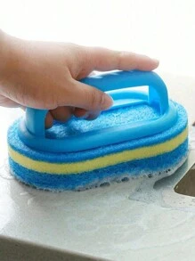 1 件装手柄海绵清洁刷，适用于清洁浴室浴缸、瓷砖、厨房海绵刷、洗碗海绵刷、锅刷、耐用清洁海绵，适用于家庭、厨房、厨房用品、清洁 - 彩色 - 查看 9