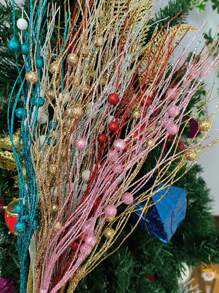 1 cái/2 cái/4 cái Cành cây lấp lánh nhân tạo màu đỏ có quả mọng, hoa giả dễ thương trang trí nhà cửa, thích hợp cho tiệc cưới lễ hội, bàn ăn trong nhà, trang trí phòng ngủ, quà tặng Giáng sinh, phụ kiện trang trí mây tự làm, trang trí cây thông Noel và cây thông Noel, trang trí Giáng sinh trong nhà và ngoài trời, trang trí phòng - Đỏ - Xem 4