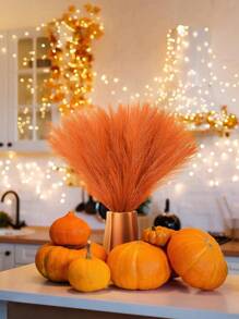 20支/10支套装 - 人造香蒲，深橙色，波西米亚风格装饰，仿真芦苇，高挑蓬松，人造花，香蒲，冬季花瓶填充物，农舍家居厨房波西米亚风装饰，房间装饰，婚礼派对装饰，情人节礼物，生日礼物，毕业礼物，秋季装饰，秋季，人造植物 - 橘色 - 查看 7