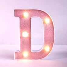 1pc 6.3inch Creative Pink Luminous A-Z Letter Light,Number Shape Light,Battery Powered Alphabet Light, Home Decor Letter Lamp,Room Decor Letter Shape Night Light,Bedroom Decor, Wedding Decor, Party Decor, Birthday Decor,Home Desktop Decoration Alphabet Light,Valentine's Day Decorative Lights