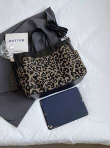 The New Atmospheric Fashion Exquisite Tote Bag Leisure Commuting High-Volume Popular Leopard Print Shoulder Shoulder Tote Bag, Cheetah Print Bag For Women Leopard Comeback