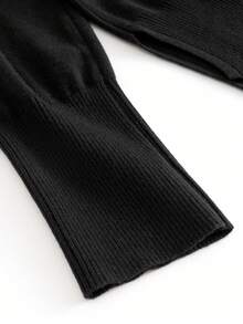 GIGOGOU Autumn Winter Women Sweater Tracksuit 2 Pieces Knit Pants Set - Black - View 9