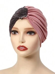 1pc Phụ kiện Abaya cho phụ nữ Khăn trùm đầu màu trơn Khăn trùm đầu Khăn xếp Hijab Băng đô Hàng ngày Khăn trùm đầu Quần áo che mặt - A - Xem 22