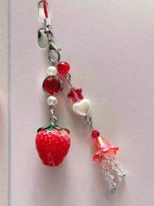 1 Mặt dây chuyền hình sứa đính hạt dâu tây dễ thương, thích hợp cho hộp đựng tai nghe, túi xách, điện thoại, chìa khóa Ngày lễ tình nhân Trường học ngày lễ tình nhân Phụ kiện xe hơi Phụ kiện túi xách Goth Y2k Dây đeo có ngăn đựng thẻ ID Phụ kiện xe hơi Mặt dây chuyền túi - Nhiều màu - Xem 2