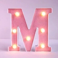 1pc 6.3inch Creative Pink Luminous A-Z Letter Light,Number Shape Light,Battery Powered Alphabet Light, Home Decor Letter Lamp,Room Decor Letter Shape Night Light,Bedroom Decor, Wedding Decor, Party Decor, Birthday Decor,Home Desktop Decoration Alphabet Light,Valentine's Day Decorative Lights