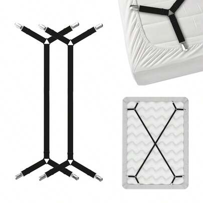 2/4 dây đai ga trải giường đàn hồi có thể điều chỉnh, kẹp giữ ga trải giường chịu lực nặng dùng trong gia đình