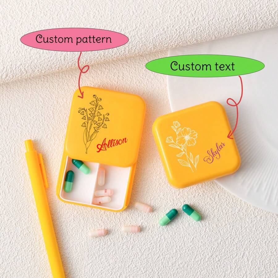 Personalized Portable Travel Pill Case, Moisture-Proof Medication Container Suitable For Pocket, Wallet, Daily Pills, Vitamins, Safely Stores Daily Dosage, Reusable Pill Box, Self-Sealing Travel Organizer With Sliding Lock For Pills And Small Items