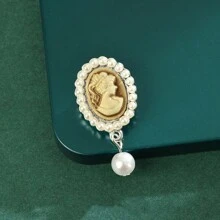 1 件复古优雅淑女头系列胸针 - 高端淑女时尚礼服别针多用途配饰礼服配饰别针适用于衣服包包饰品背包适用于学校办公室配饰衬衫夹克珠宝万圣节衣服别针有趣可爱的教师礼物 - 彩色 - 查看 18