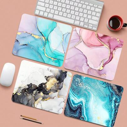 Small Square Mouse Pad, Marble Non-Slip Rubber Base, Funny Mouse Pad Suitable For Desktop Wireless Computer Mouse, Office, Laptop, Home Office Decor, Lovely Office Supplies Gift For Women & Girls, 26*21*0.2cm