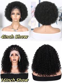 Box Braided Water Wave 13x4 Lace Front With Baby Hair Wigs For Women 16 Inches Knotless Box Braided Hair Wigs Curly Bob Braided Lace Wigs - Black - View 6