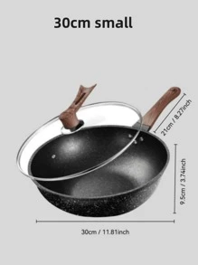 1pc Non-Stick Frying Pan For Home Cooking, Reduces Smoke, Flat Bottom Skillet For Frying And Stir-Frying Seafood Boil