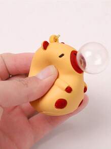 1pc Cute Cartoon Squeeze Stress Relief Plush Doll Bubble Blower Capybara Keychain, Car Bag Pendant Halloween Valentine's Day Valentines Car Accessories Bag Charm School Goth Y2k Christmas Gift Ideas Bag Accessories Lanyards With Id Holder Car Accessories Bag Charms - Khaki - View 4