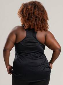 Women's Plus Size Gym Tank Top Dry T-Shirt Bodybuilding Walking - Svart - Visa 2
