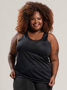 Women's Plus Size Gym Tank Top Dry T-Shirt Bodybuilding Walking - Svart - Visa 3