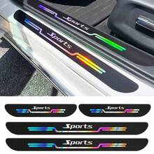 4pcs Universal Car Door Sill Protector, Colorful Laser Scuff Plates - one-size - View 8