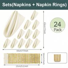 8/16/24pcs Disposable Napkins, Bulk Wedding Napkins, Elegant Square Dining Table Napkins, Satin Finish Napkins, Suitable For Restaurants, Banquets, Graduation Parties (43*43cm/17*17in), Back To School Season - Ivory White - View 7