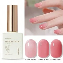 1pc Pink Ice Through Gel Nail Polish 15ML Soak Off Glitter Gel Polish For All Seasons - Home Salon Nail Art DIY