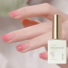 1pc Pink Ice Through Gel Nail Polish 15ML Soak Off Glitter Gel Polish For All Seasons - Home Salon Nail Art DIY