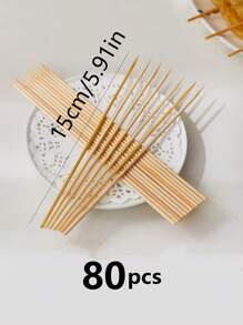 100pcs (±5) Disposable Bamboo Skewers, BBQ Grilling Sticks, Fried Chicken Skewers, Lamb Kebab Skewers, Suitable For Summer Outdoor BBQ, Hotpot, Camping, Party, DIY Craft, Fruit Skewers, Camping Accessories