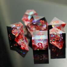 7pcs Resin Colorful Shiny Dice - For Party, Game And Entertainment - Multicolor - View 3