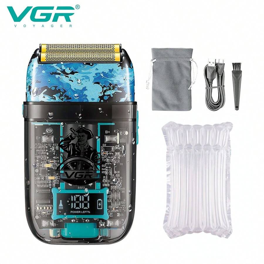 VGR VGR Waterproof Foil Head Hair Shaver Rechargeable Shaving Machine