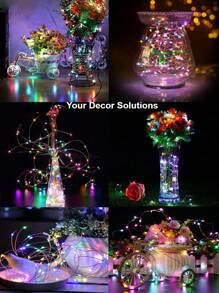1pc Shiny Star Copper Wire Fairy Lights, 50/100/200/300 LED Beads, 8 Lighting Modes, USB Powered With Remote Control, Suitable For Wedding, Party, Home, Christmas Decor - Energy Efficient And Versatile - Multicolor - View 8