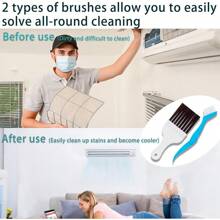AC Cleaning Kit - 3 Different Condenser Cleaning Brushes, 2 Different Brush Types For Condenser Coil Cleaning - Air Conditioner Fin Evaporator Radiator Maintenance Cleaning Tools - Multicolor - View 5