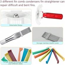 AC Cleaning Kit - 3 Different Condenser Cleaning Brushes, 2 Different Brush Types For Condenser Coil Cleaning - Air Conditioner Fin Evaporator Radiator Maintenance Cleaning Tools - Multicolor - View 6