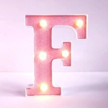 1pc 6.3inch Creative Pink Luminous A-Z Letter Light,Number Shape Light,Battery Powered Alphabet Light, Home Decor Letter Lamp,Room Decor Letter Shape Night Light,Bedroom Decor, Wedding Decor, Party Decor, Birthday Decor,Home Desktop Decoration Alphabet Light,Valentine's Day Decorative Lights